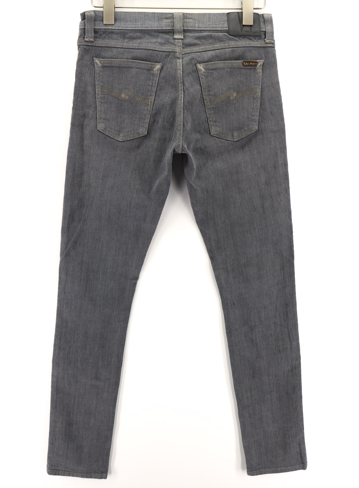 NUDIE JEANS Tight Long John Men Jeans W30/L34 Organic Charcoal Slim Fit Logo