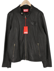 DIESEL L-Metalo vyriška striukė 56 juoda avikailio oda su užtrauktuku ir logotipu, rekomenduojama kaina – 795 € 