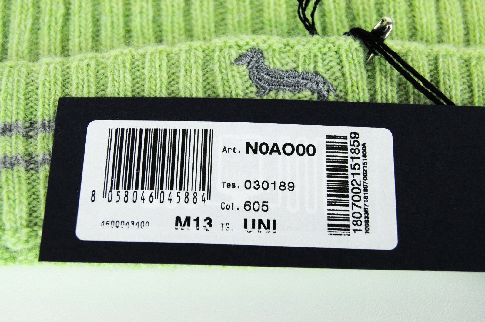 HARMONT &amp; BLAINE vyriška žalia vilnonė megzta kepurė su logotipu ir unisex logotipu 