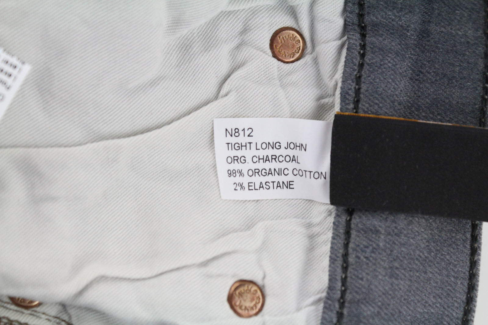 NUDIE JEANS Tight Long John Men Jeans W30/L34 Organic Charcoal Slim Fit Zipper