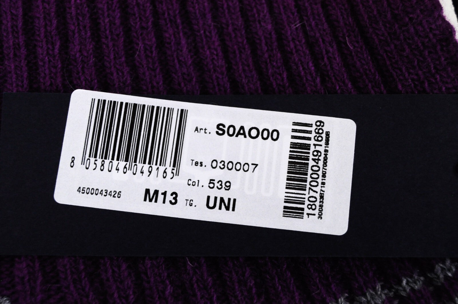 HARMONT &amp; BLAINE vyriškas violetinis vilnonis laisvalaikio megztas šalikas su logotipu ir unisex 