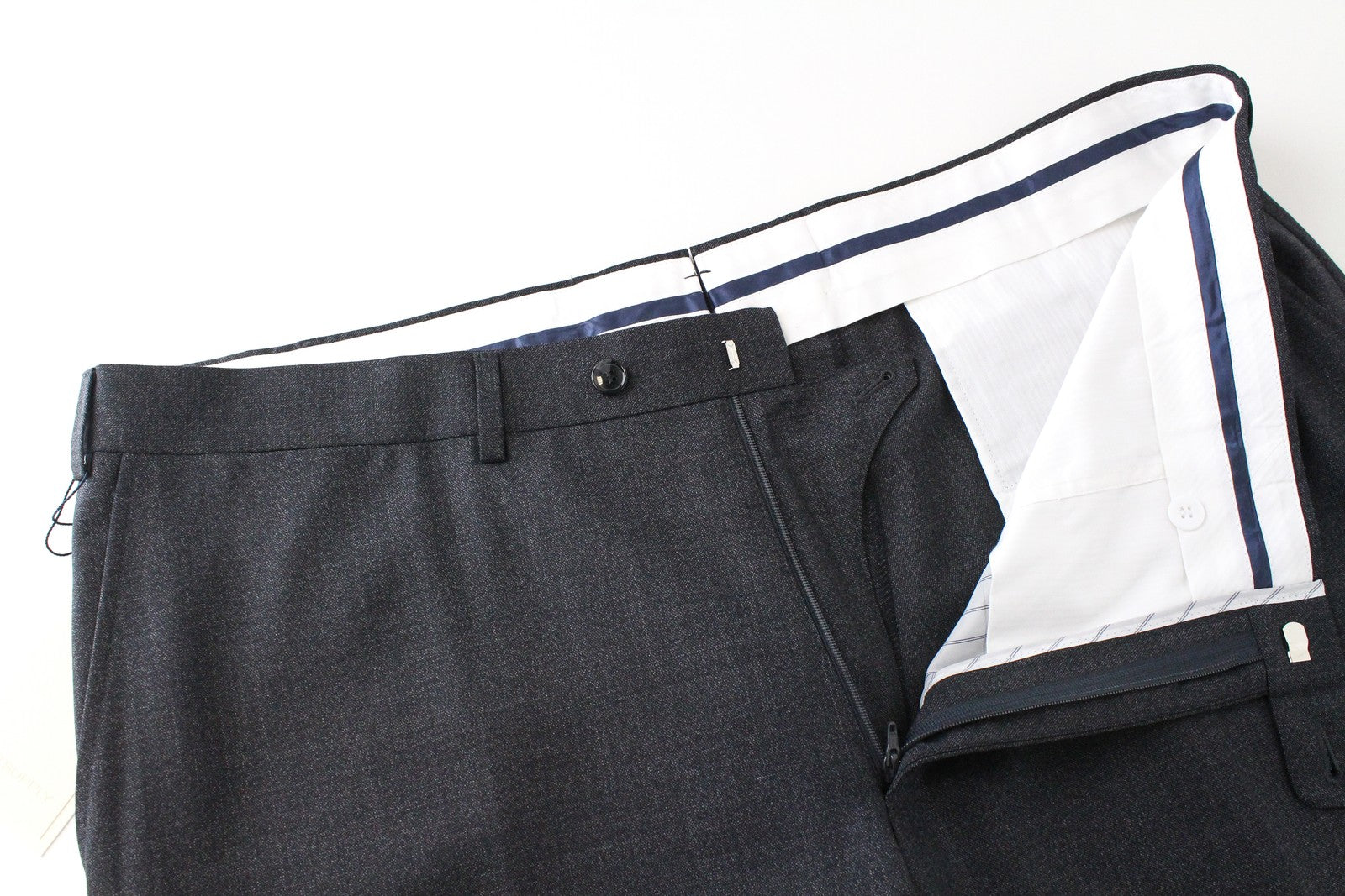 SUITSUPPLY Brescia Men's Wool Trousers UK44S Lined Pleated Classic Dark Blue