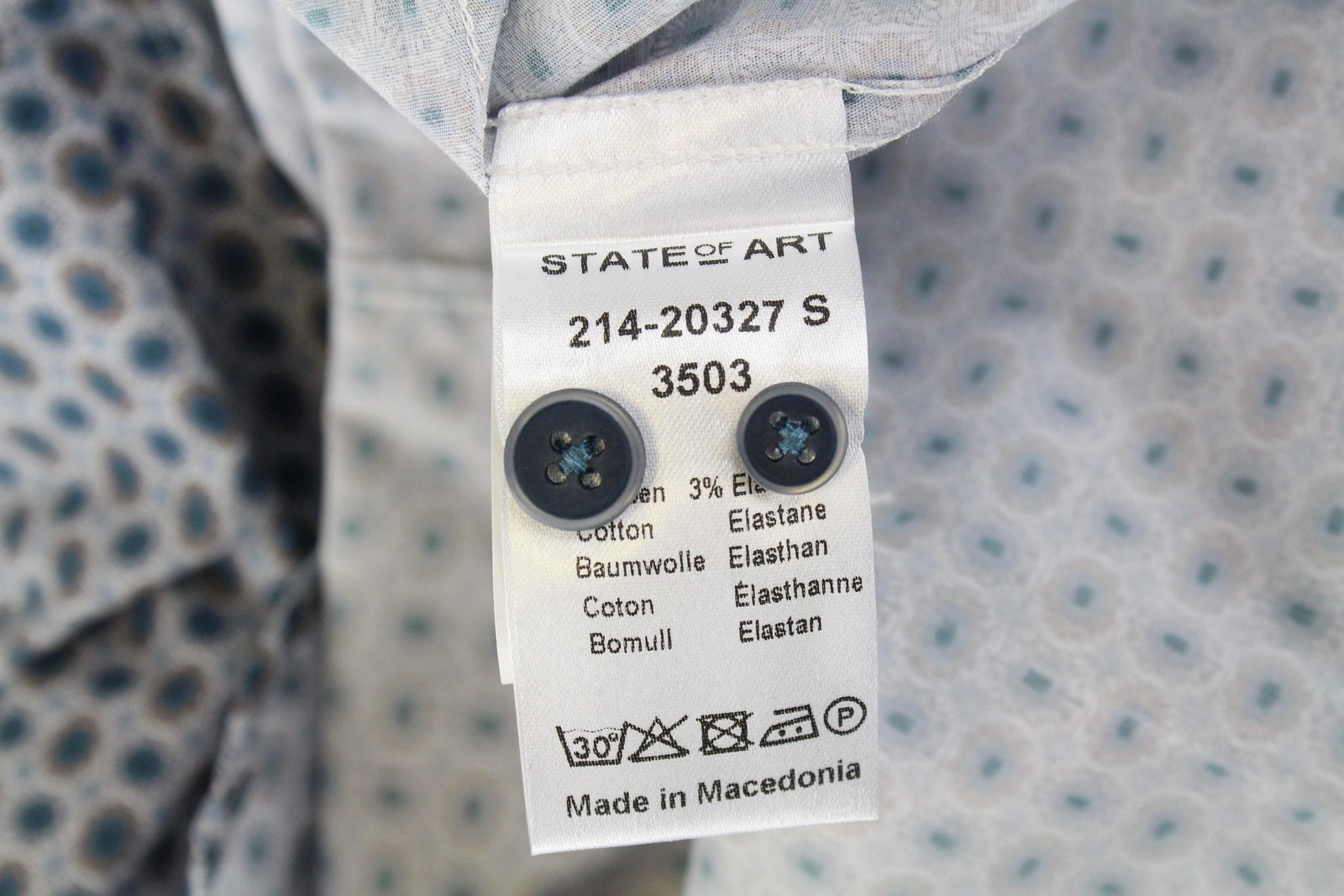 „STATE OF ART“ vyriški marškiniai su S dydžio sagomis ir lopais užsegamomis kišenėmis, gėlių raštu, mažai tampriais... 