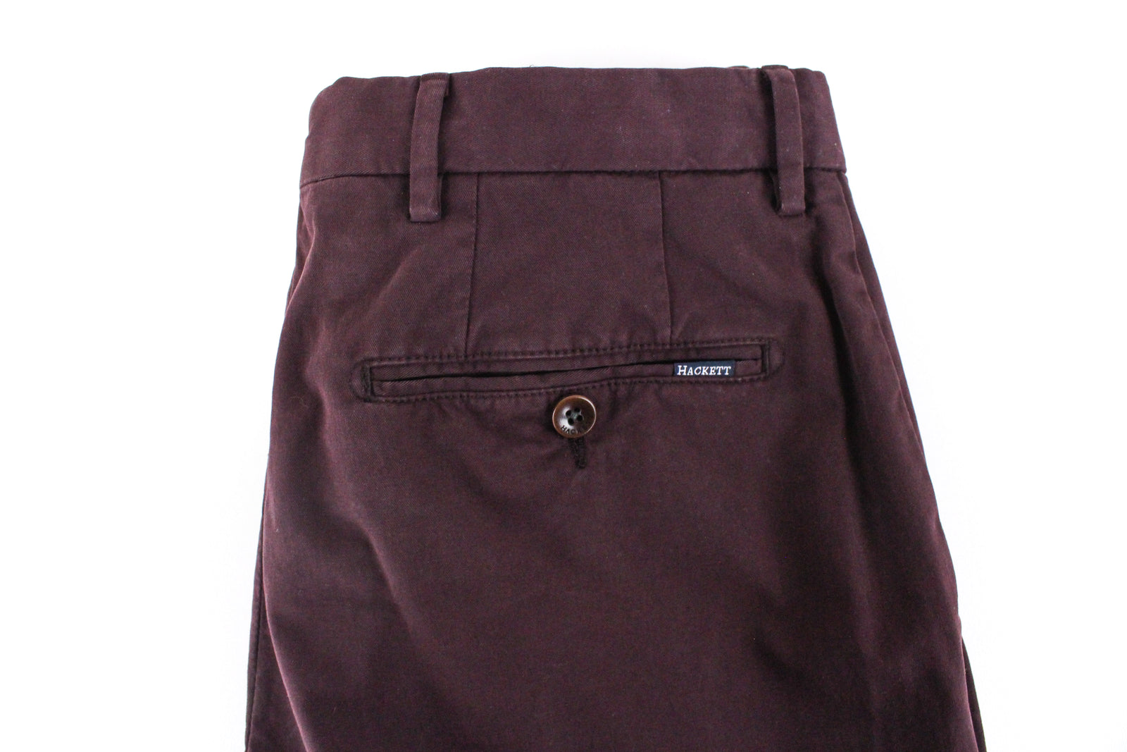 HACKETT Sanderson Men Trousers 30R Pleated Purple Cotton Stretch Classic