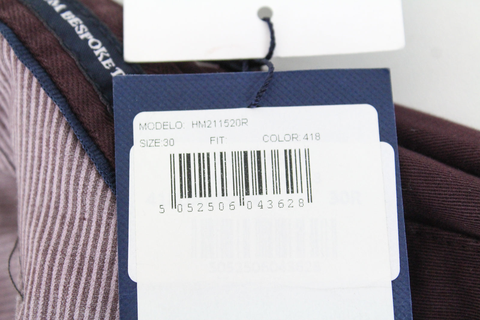 HACKETT Sanderson Men Trousers 30R Pleated Purple Cotton Stretch Classic