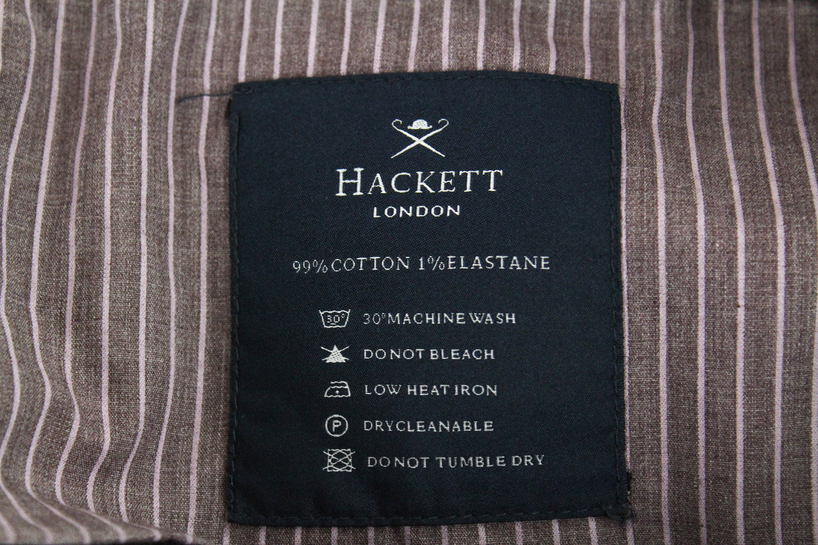 HACKETT Sanderson Men Trousers 30R Pleated Purple Cotton Stretch Classic