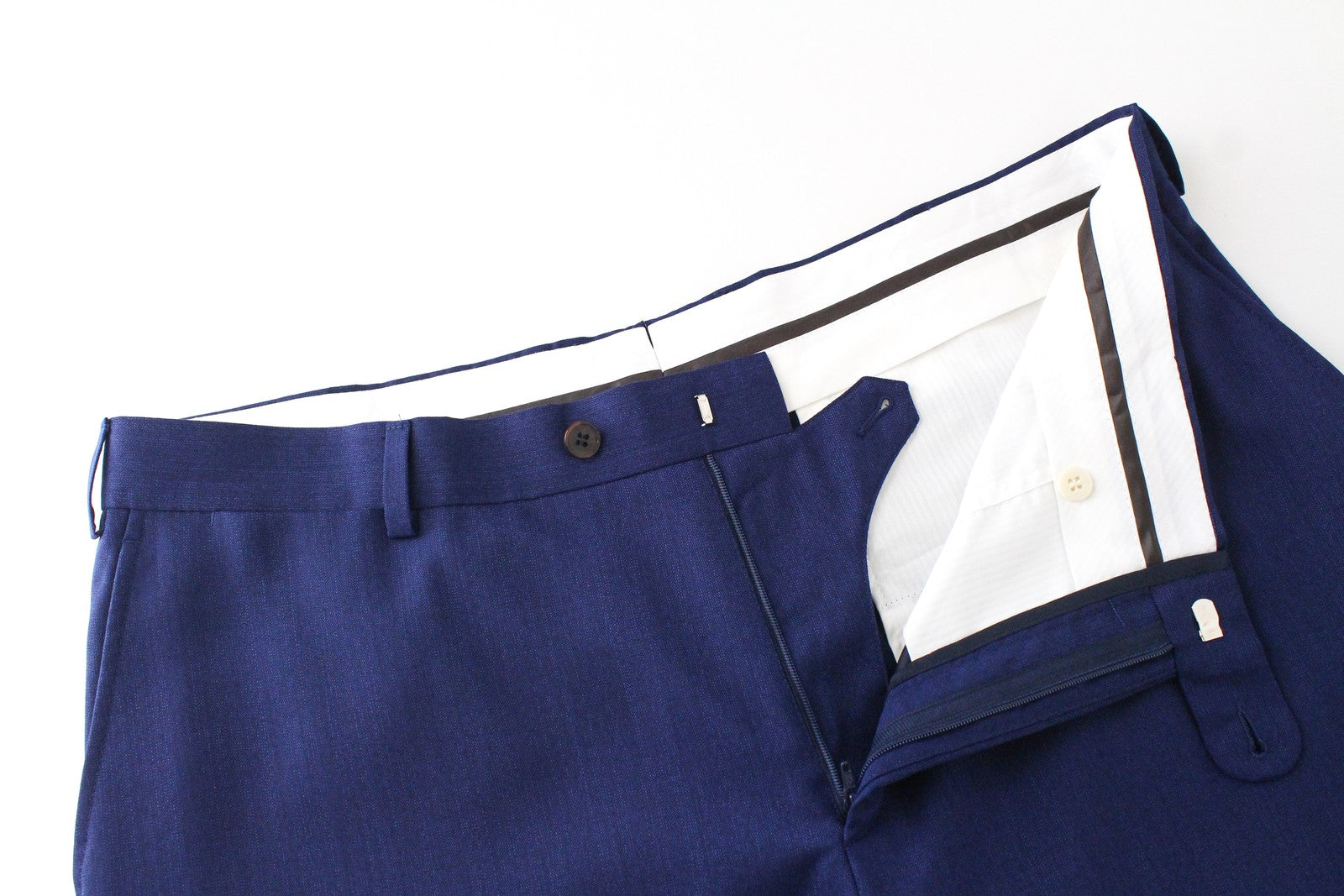 SUITSUPPLY Brescia Men's Wool Trousers UK46S Lined Pleated Formal Dark Blue