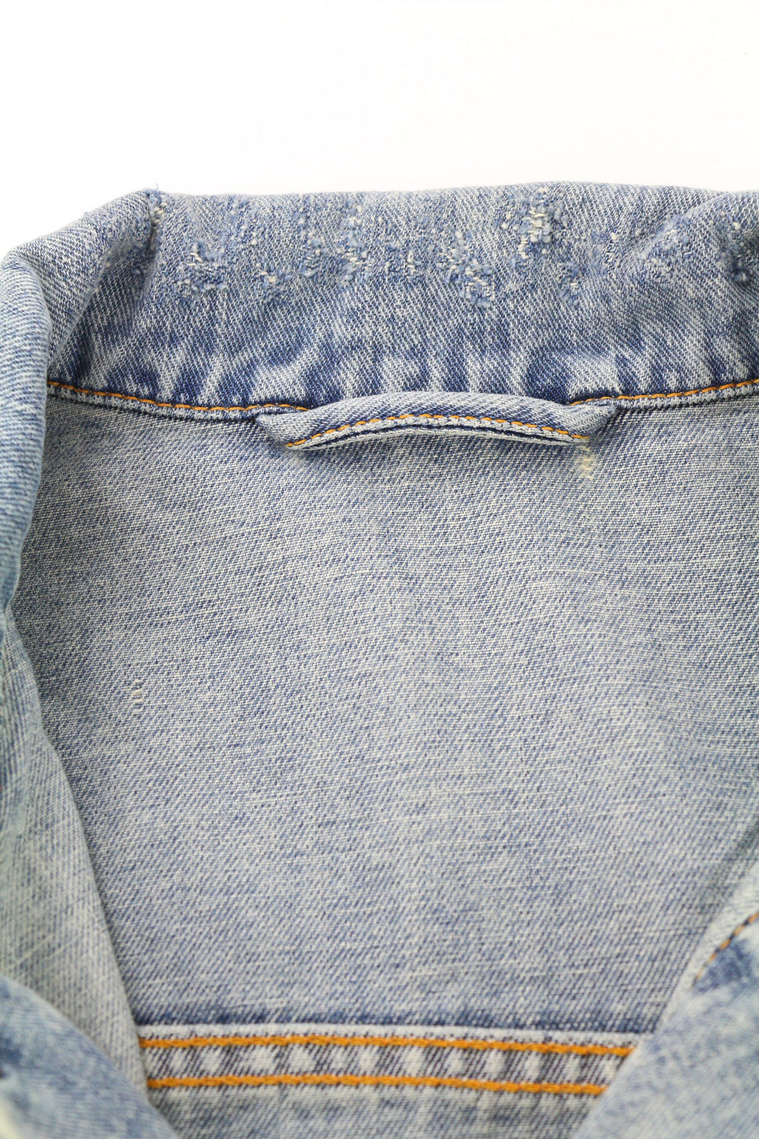 NUDIE JEANS Terry Men Jacket S Denim Bleach Blue Washed Spread Neck Buttoned