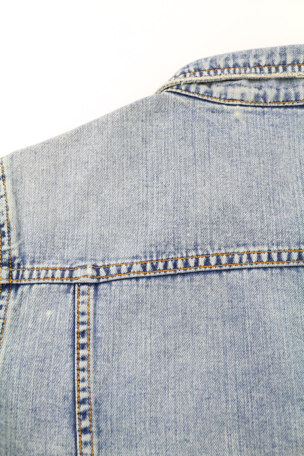 NUDIE JEANS Terry Men Jacket S Denim Bleach Blue Washed Spread Neck Buttoned