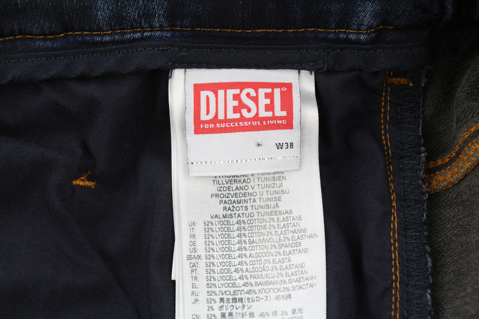 DIESEL Krooley-E-Ne E9H98 vyriški džinsai W38/L32 Jogg Distress skalbtos mėlynos spalvos, rekomenduojama kaina – 295 € 