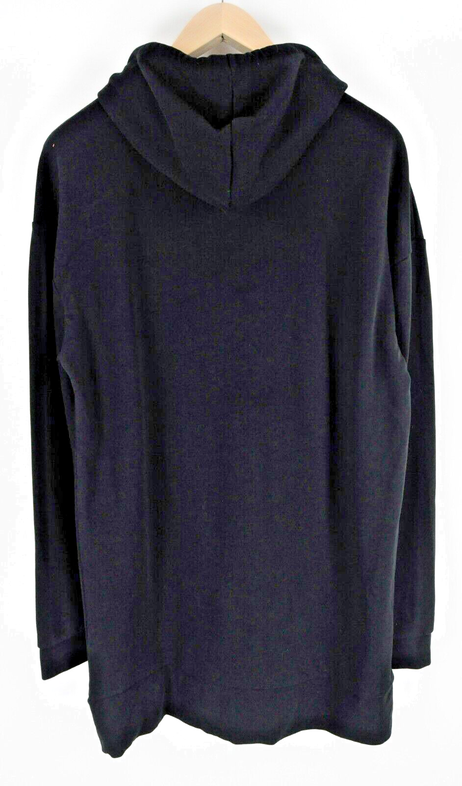 CALANDO moteriškas džemperis S, juodas ilgomis rankovėmis, medvilnės mišinio ilgas megztinis su gobtuvu 