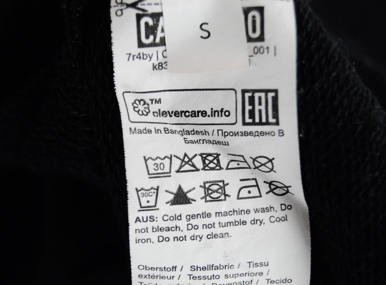 CALANDO moteriškas džemperis S, juodas ilgomis rankovėmis, medvilnės mišinio ilgas megztinis su gobtuvu 