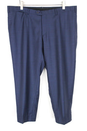 SUITSUPPLY Lazio Men's Trousers UK50 Blue Lined Classic Pleat Pure Wool Pants