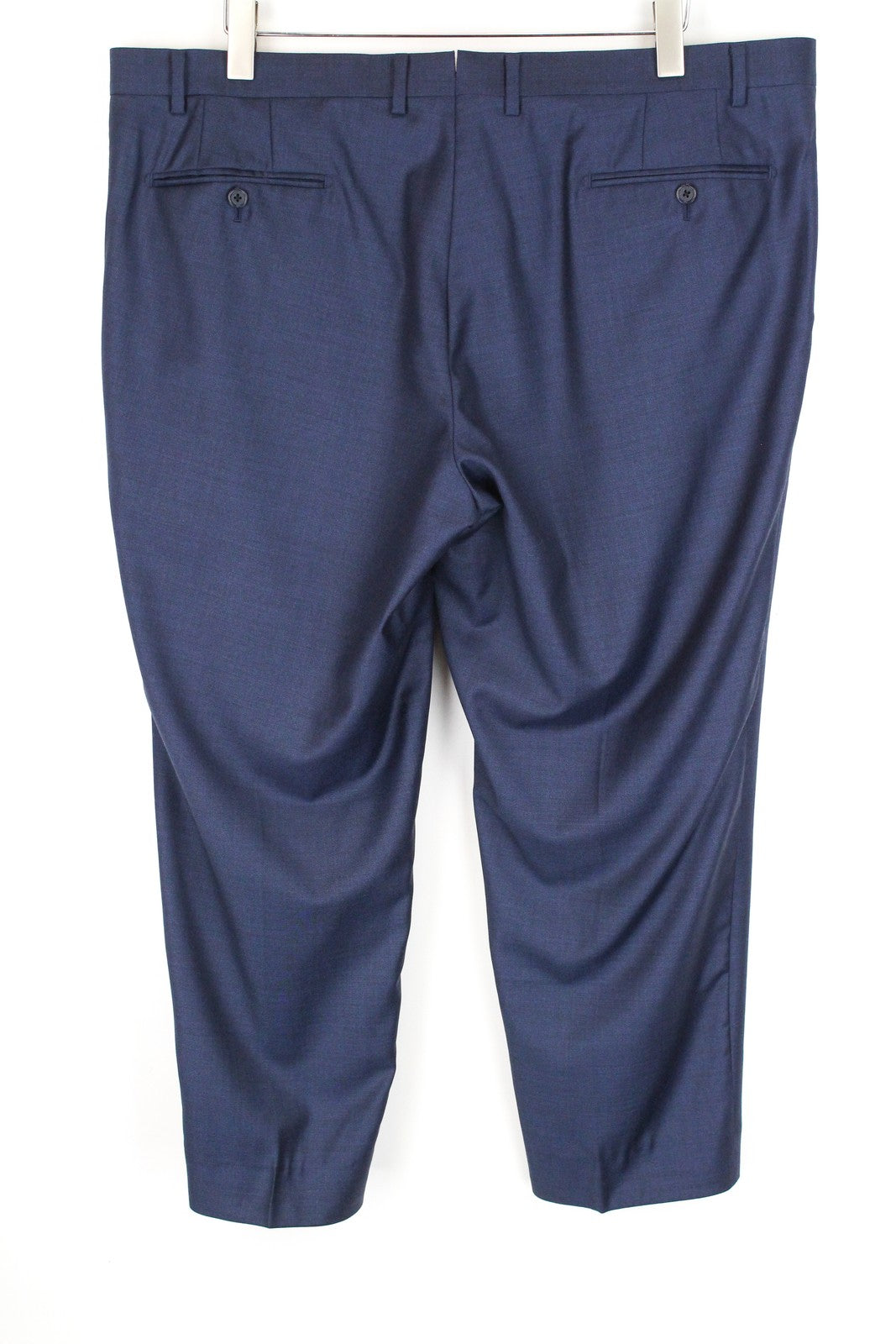 SUITSUPPLY Lazio Men's Trousers UK50 Blue Lined Classic Pleat Pure Wool Pants