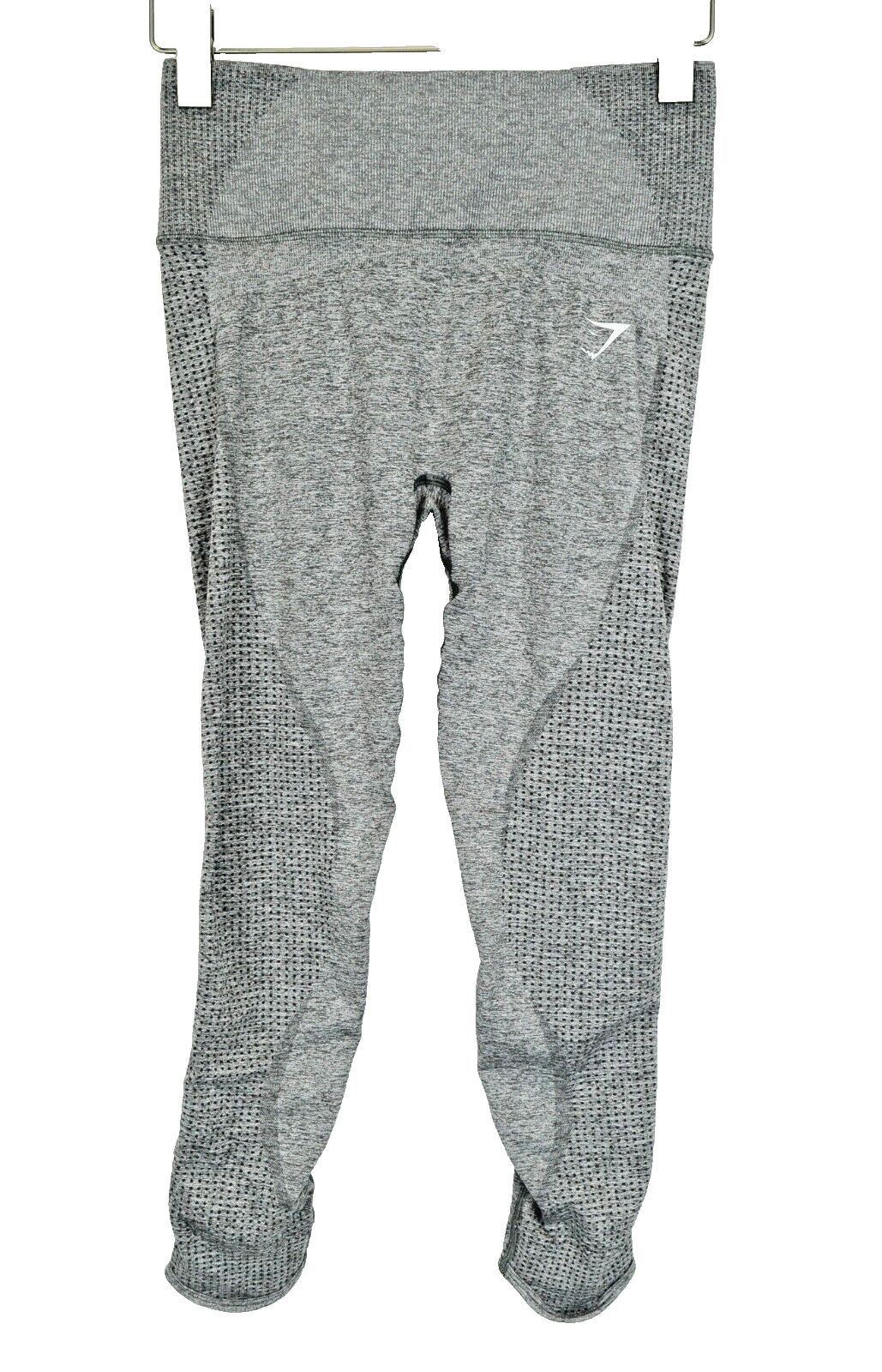 GYMSHARK moteriškos pilkos M dydžio sportinės tamprės su logotipu ir užtrauktuku bei kišenėmis 