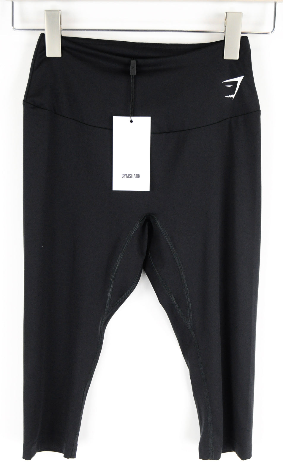 GYMSHARK treniruočių moteriškos sportinės tamprės S dydžio trumpintos juodos tamprios sportinės aprangos 