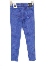 DENHAM purškiami moteriški itin aptempti W25/L28 mėlyni tamprūs medvilniniai džinsai 