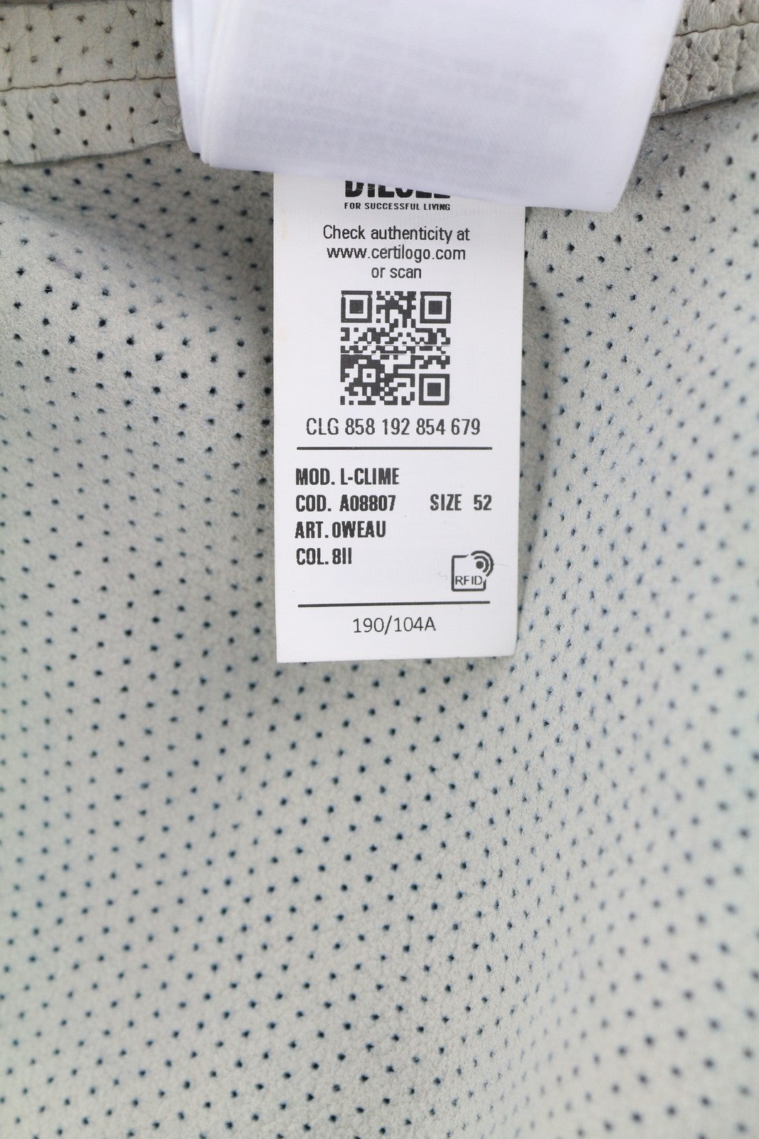 DIESEL L-Clime vyriška striukė 52 su skalbtos mėlynos spalvos avikailio oda, užtrauktuku, RRP 750 € 