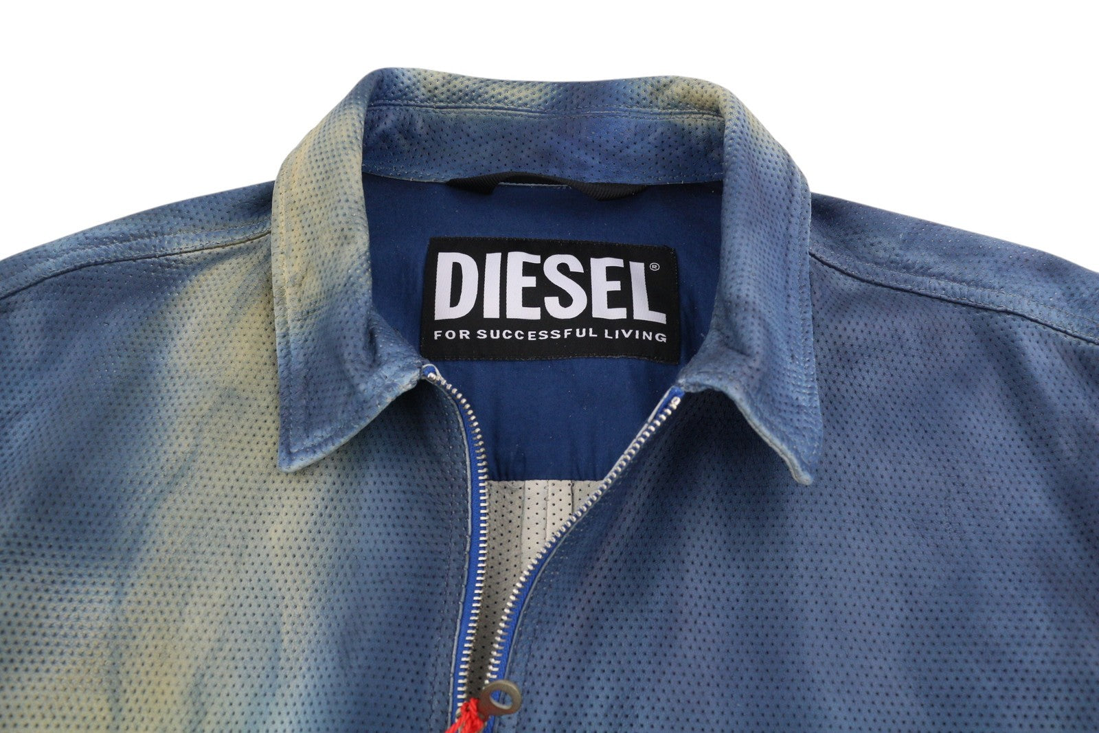 DIESEL L-Clime vyriška striukė 52 su skalbtos mėlynos spalvos avikailio oda, užtrauktuku, RRP 750 € 
