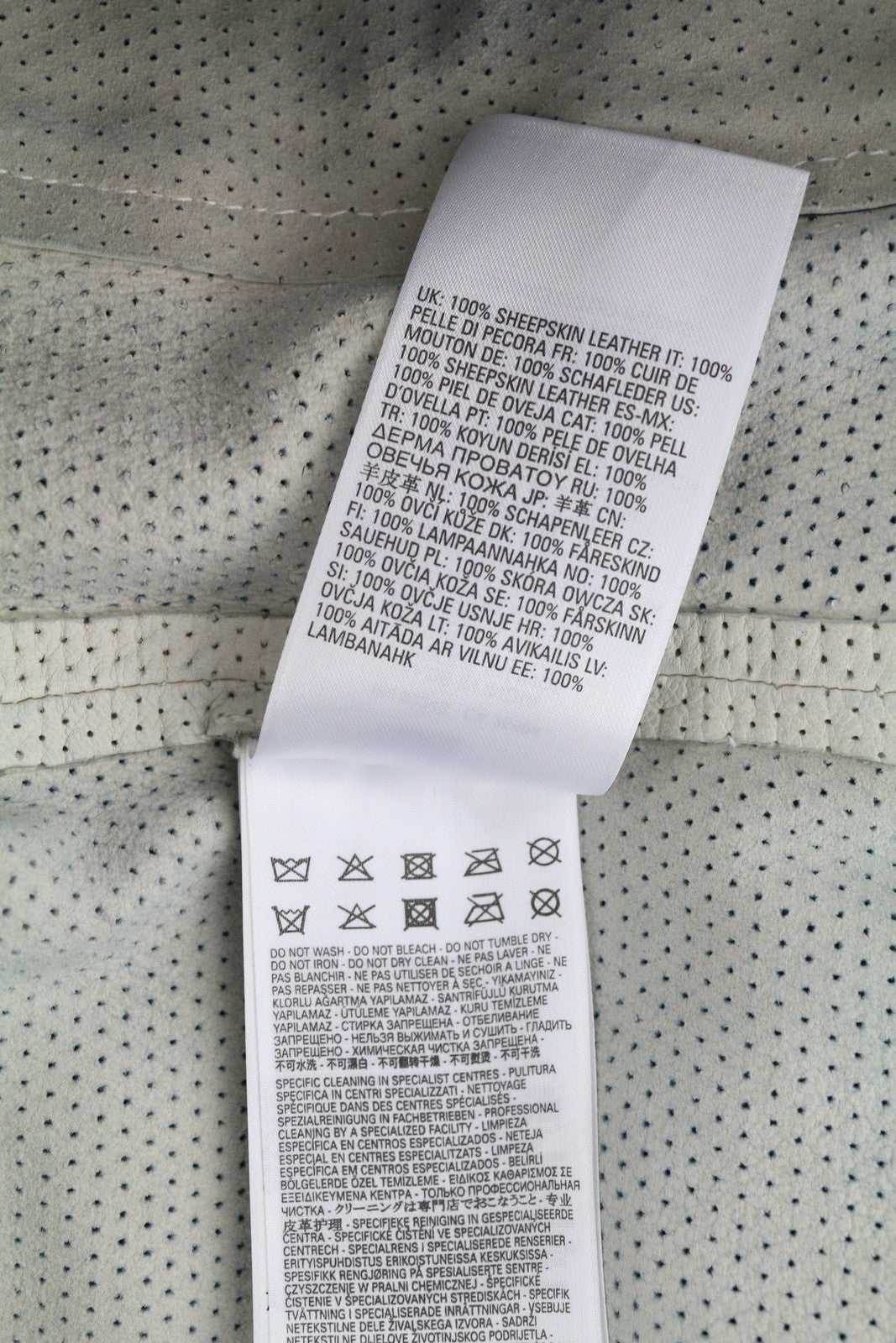 DIESEL L-Clime vyriška striukė 52 su skalbtos mėlynos spalvos avikailio oda, užtrauktuku, RRP 750 € 