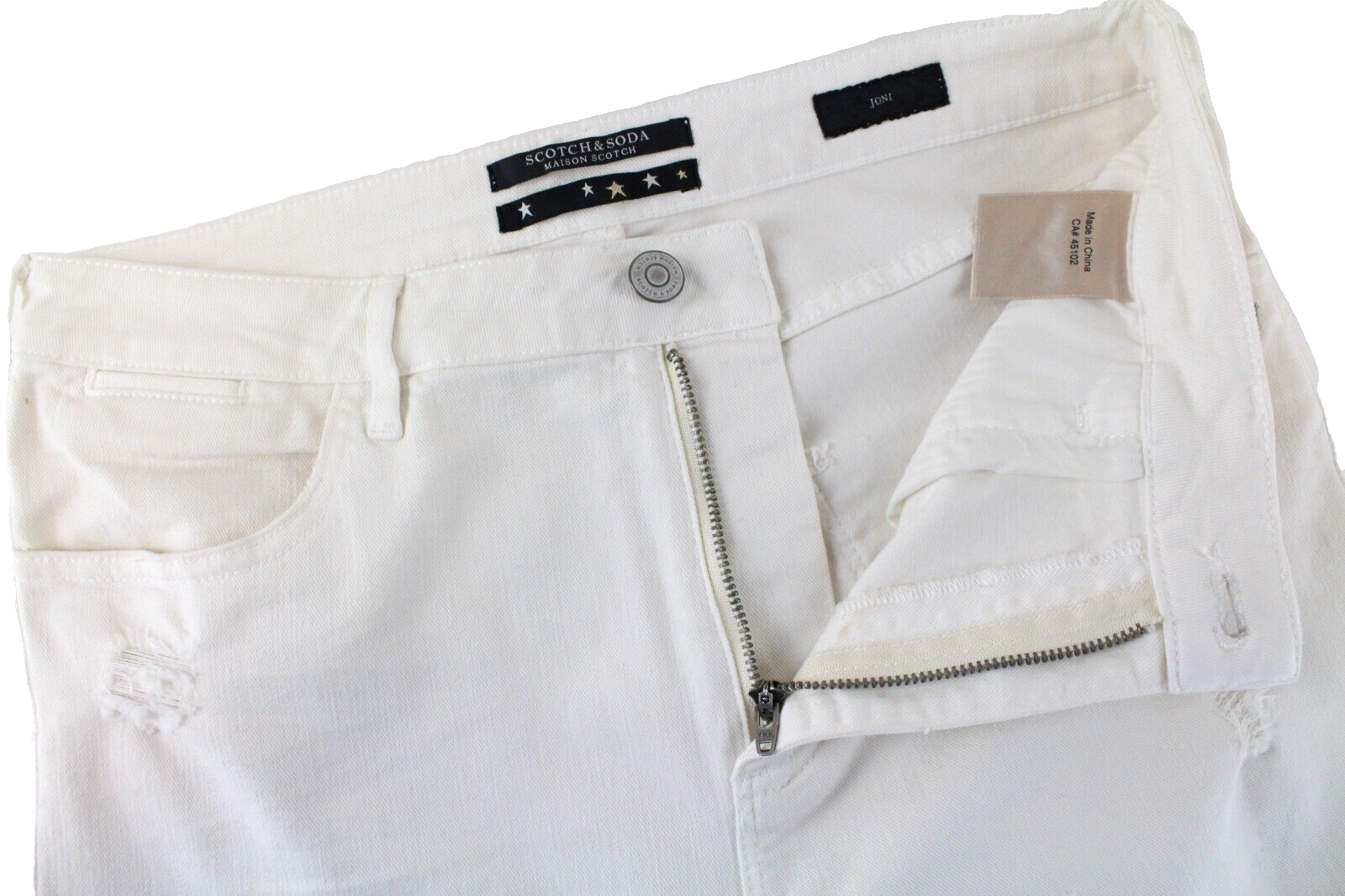 MAISON SCOTCH Joni moteriški džinsai ~W30 balti, dirbtinai sendinti, klasikinio stiliaus džinsai~ 