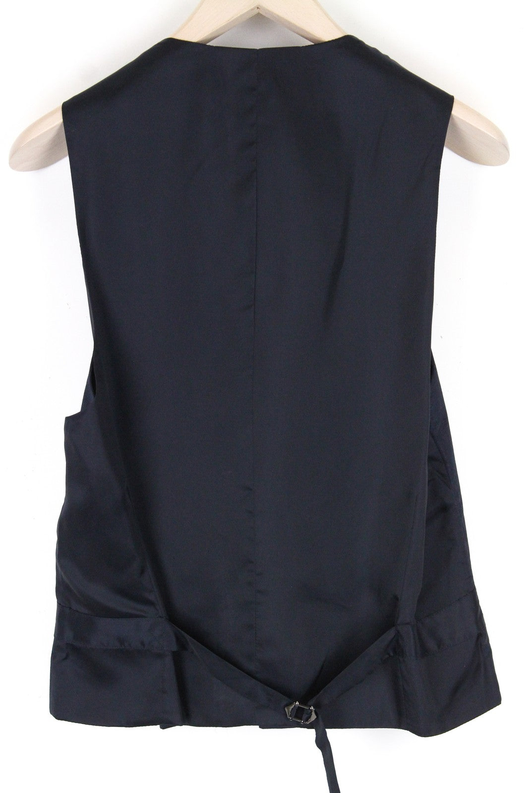 SUITSUPPLY Men's Waistcoat UK38R Blue Wool Linen Single-Breasted U-Neck Vest