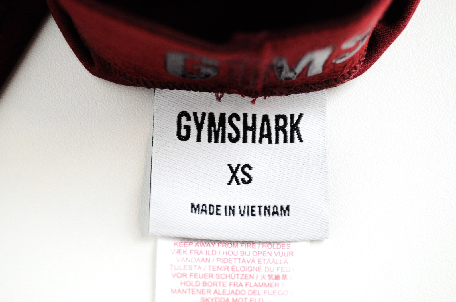 GYMSHARK moteriškos tamprės XS dydžio bordinės raudonos tamprios sportinės kelnės 