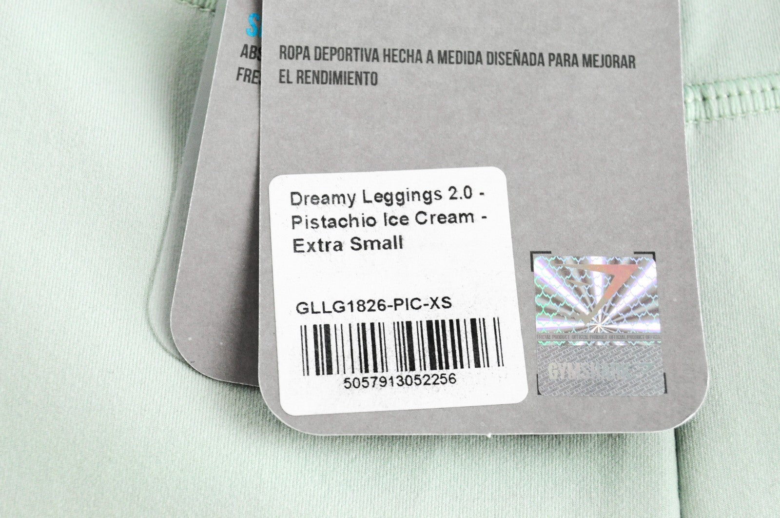 GYMSHARK moteriškos tamprės XS dydžio pistacijų žalios svajingos, tamprios kelnės 