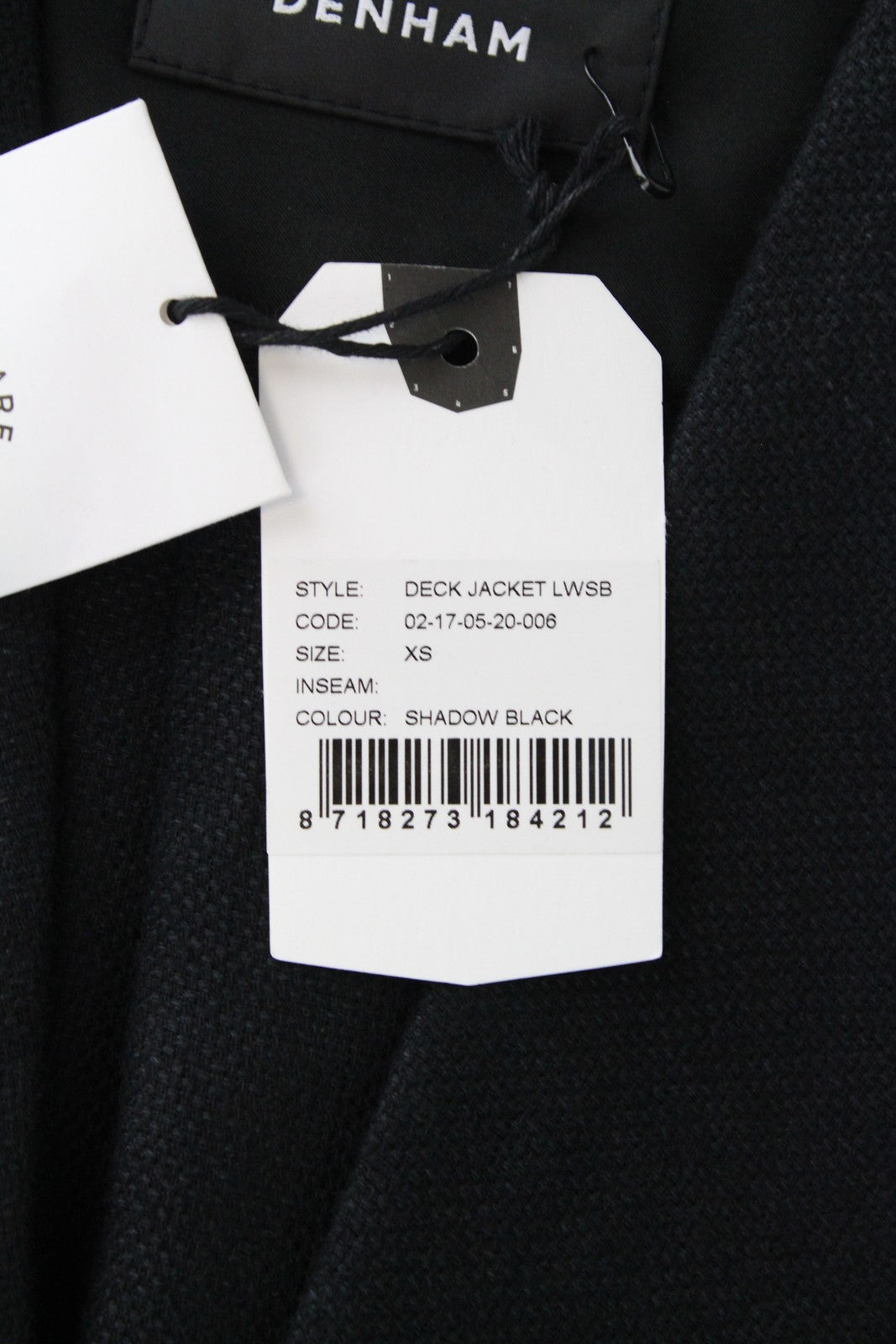 DENHAM Deck moteriškas paltas XS, juodas lininio mišinio, vienaeilis, su diržu, šviesus 