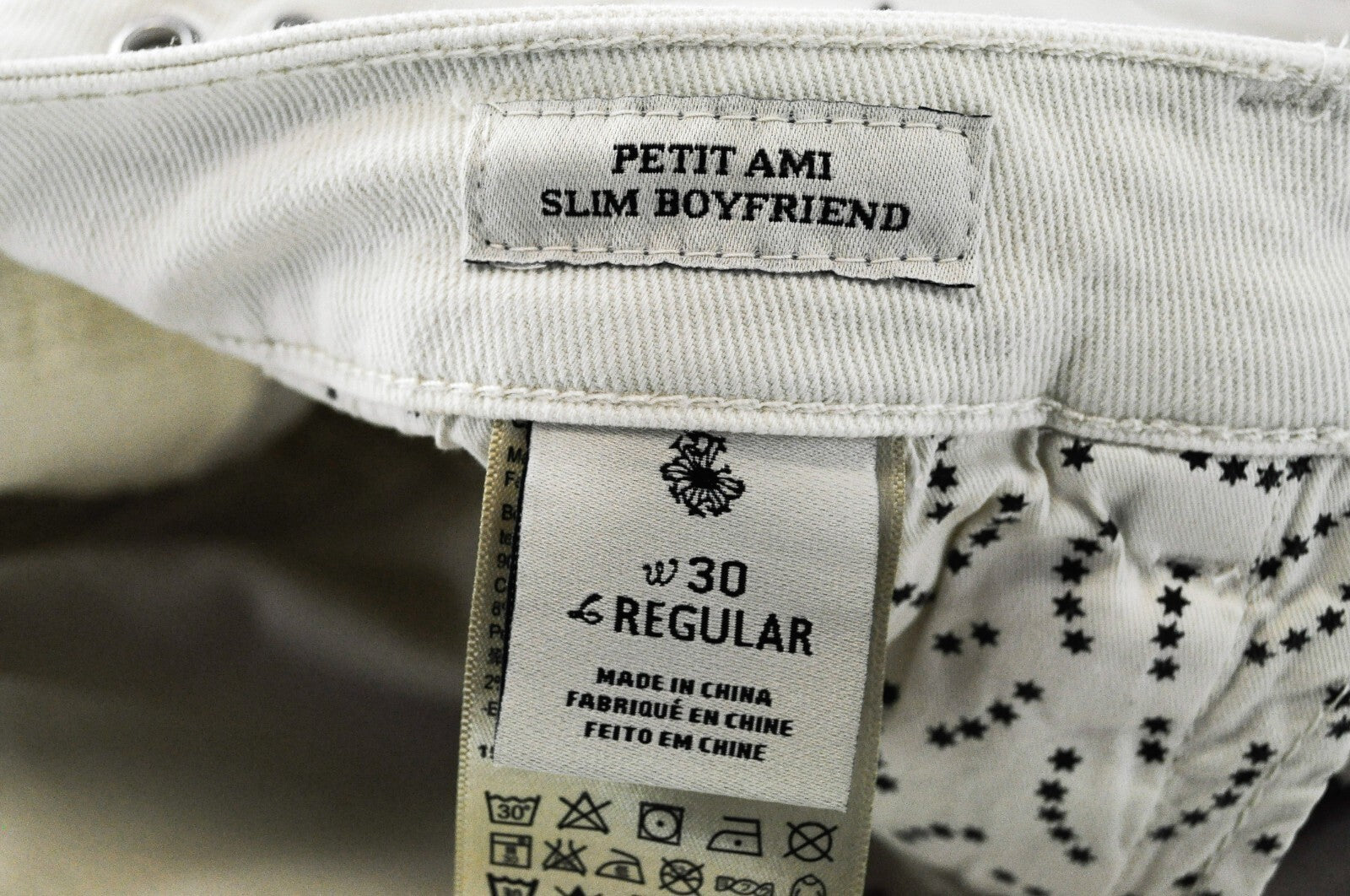 SCOTCH &amp; SODA moteriški W30 Slim Boyfriend džinsai su ventiliuojamomis siūlėmis, dirbtinės odos.