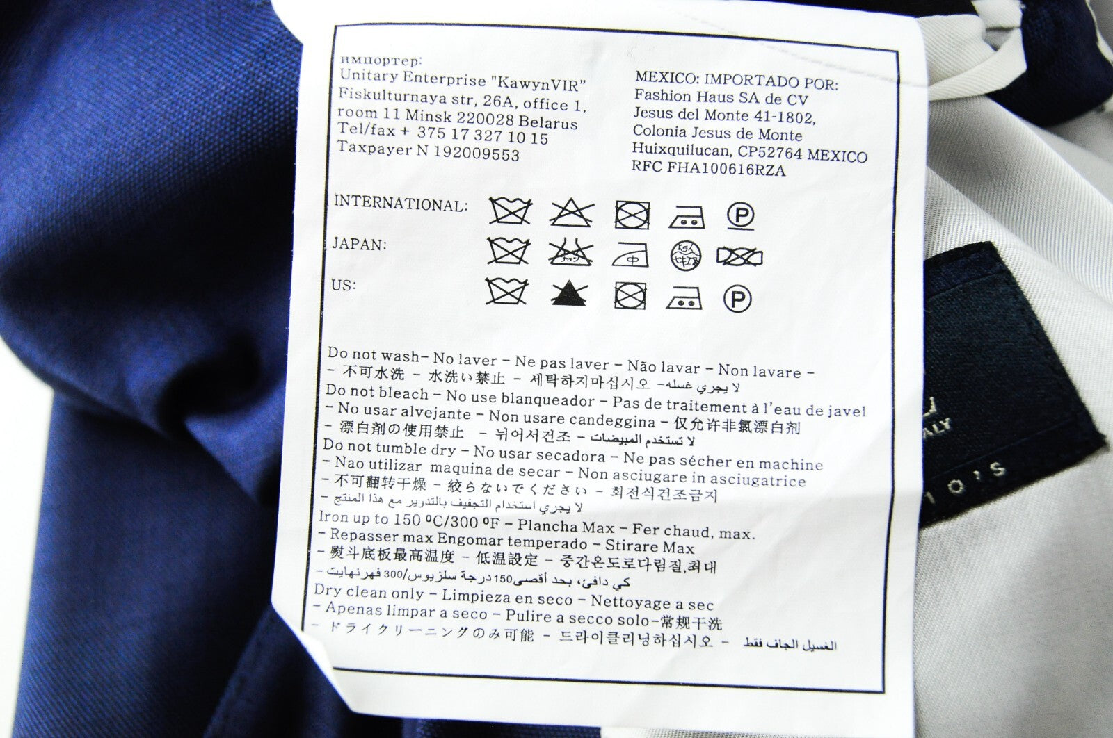 SUITSUPPLY vyriškas UK38L „Napoli Slim“ mėlynas vilnonis „Super 110s“ pamušalu švarkas 