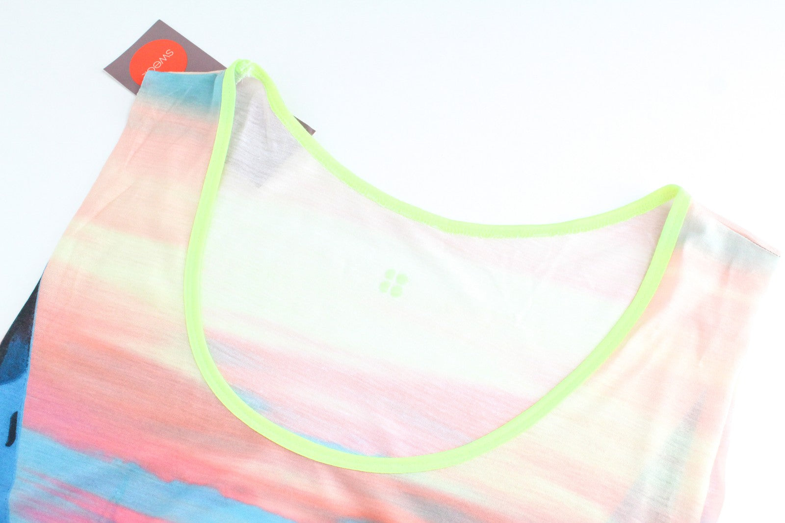 SWEATY BETTY Skipper Tank Top L Pink Women's Cropped Loose Printed Sleeveless