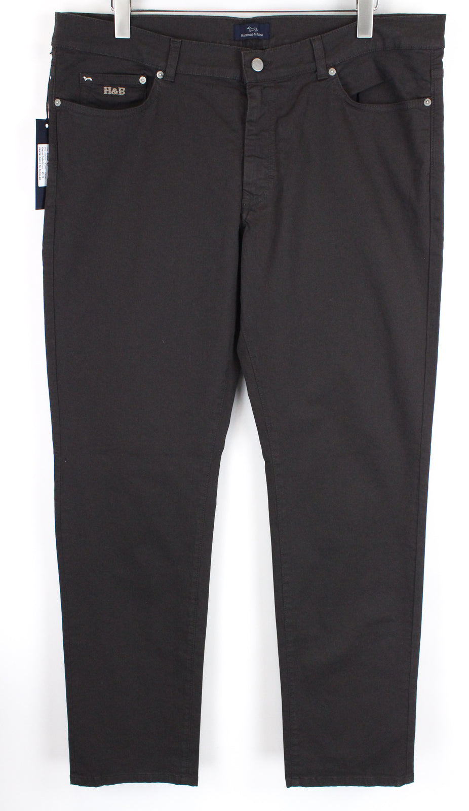 HARMONT &amp; BLAINE vyriškos kelnės IT56 rudos su užtrauktuku, klasikinės, tamprios medvilnės mišinio kelnės 
