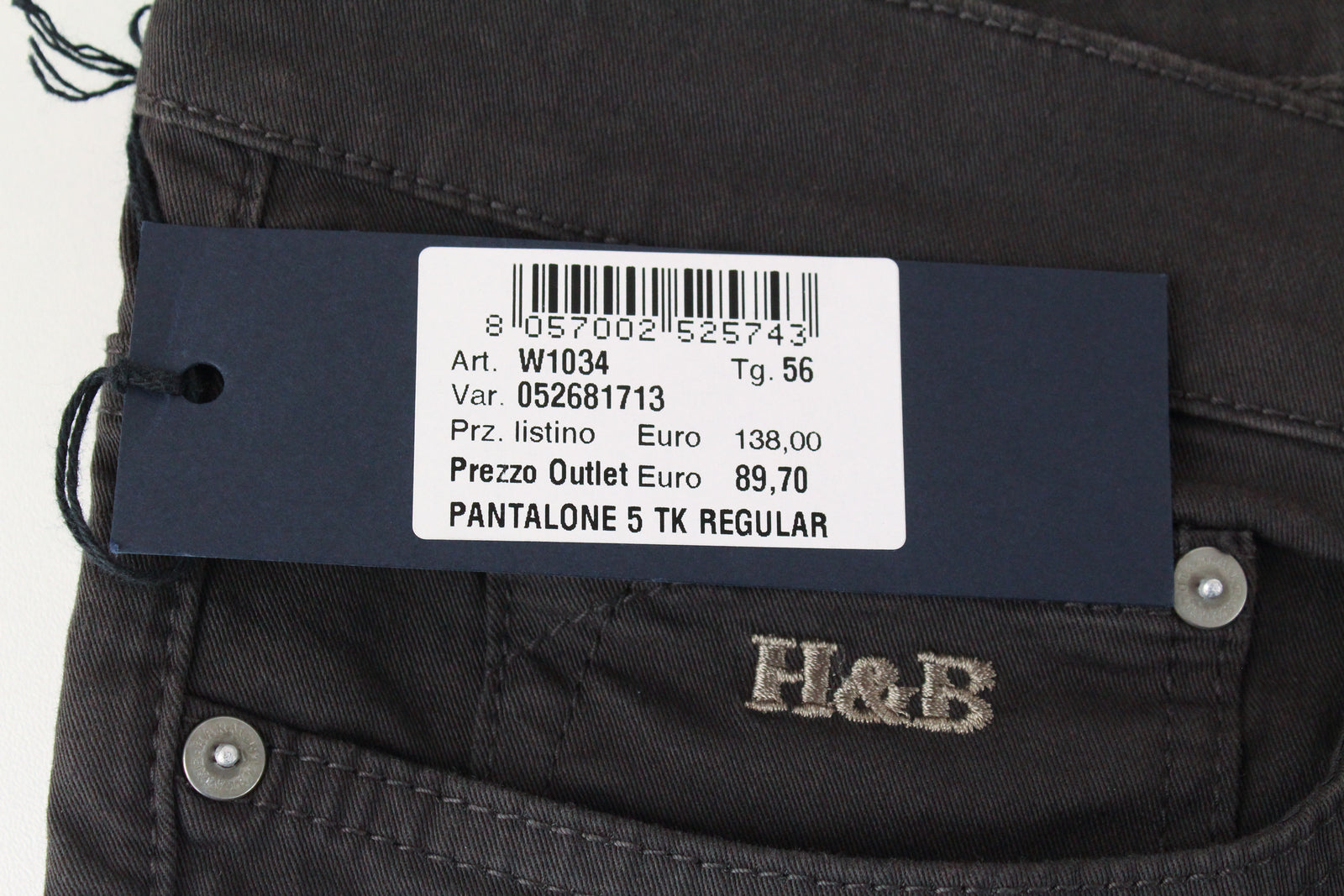 HARMONT &amp; BLAINE vyriškos kelnės IT56 rudos su užtrauktuku, klasikinės, tamprios medvilnės mišinio kelnės 