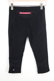 SWEATY BETTY moteriškos sportinės kapri tamprės su užtrauktuku ir kišenėmis S dydžio, juodos 