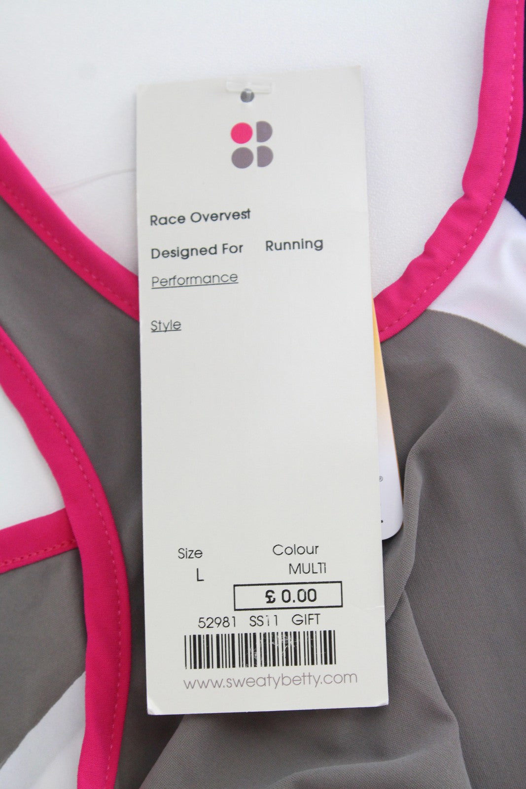 SWEATY BETTY Race antliemenė moterims, pilka, L dydžio, tampri bėgimo palaidinė be rankovių 
