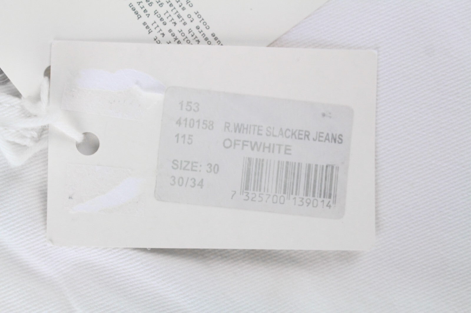 GANT Women Jeans W30/L34 Off-White Ripped Cotton Straight Fit Slacker Style