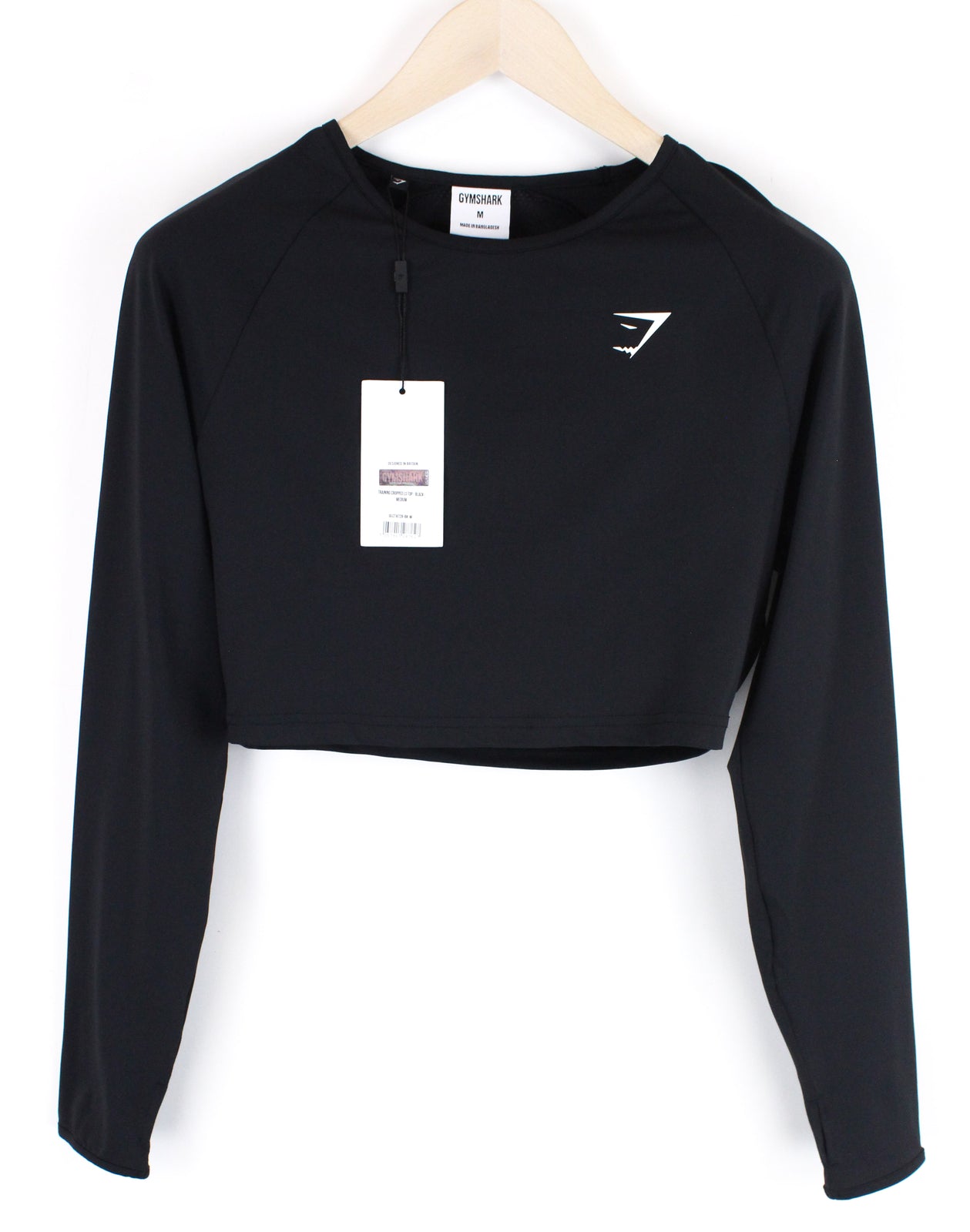 GYMSHARK treniruočių moteriški sportiniai marškinėliai M, trumpi, juodi, apvalia apykakle, tamprūs treniruočių marškinėliai 