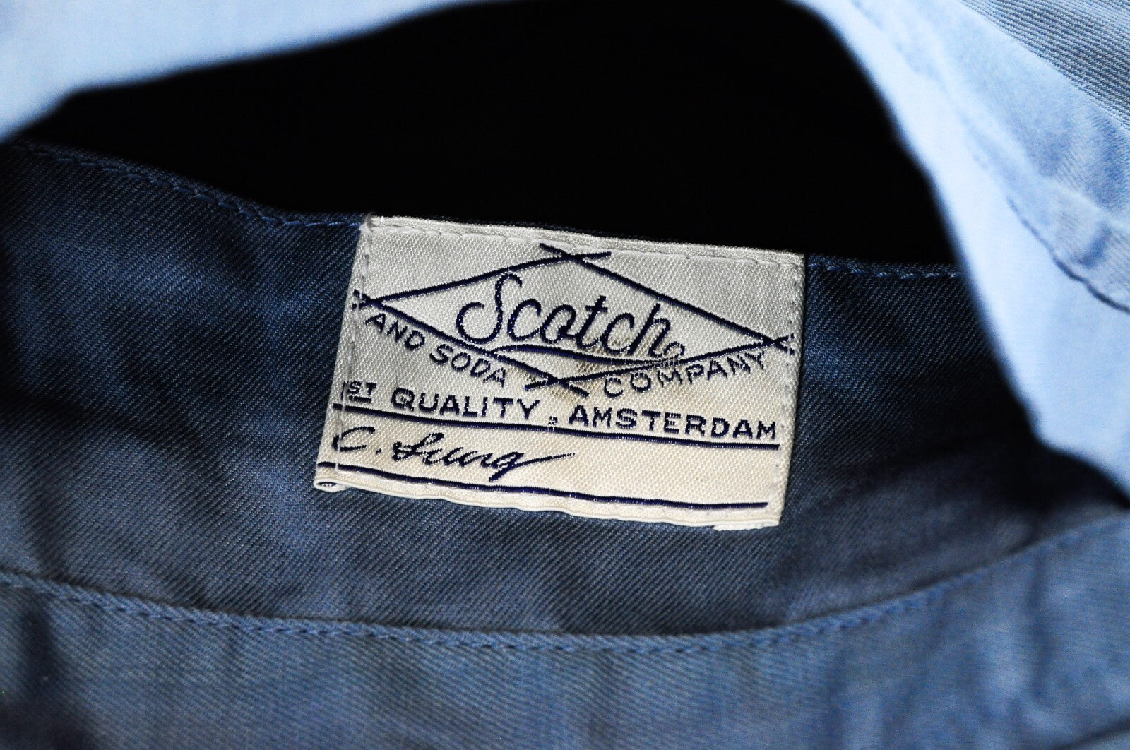 SCOTCH &amp; SODA vyriška XL dydžio dvipusė mėlyna turkio spalvos lininė bomber striukė su palmių raštu 