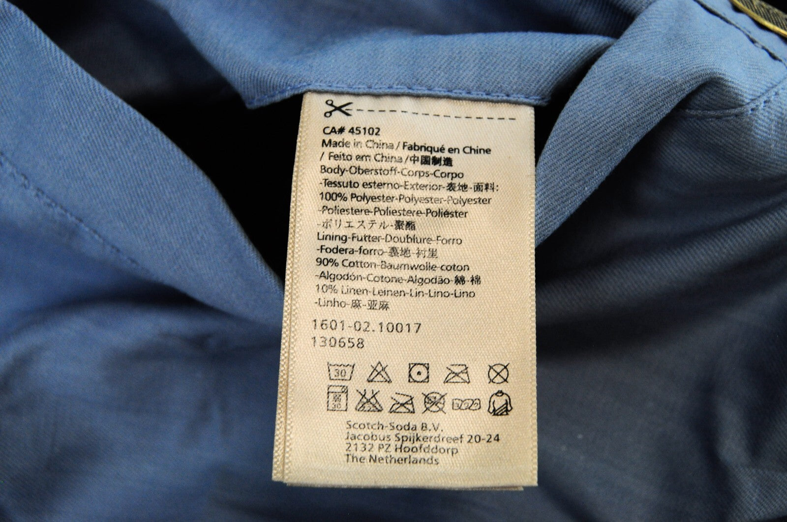 SCOTCH &amp; SODA vyriška XL dydžio dvipusė mėlyna turkio spalvos lininė bomber striukė su palmių raštu 