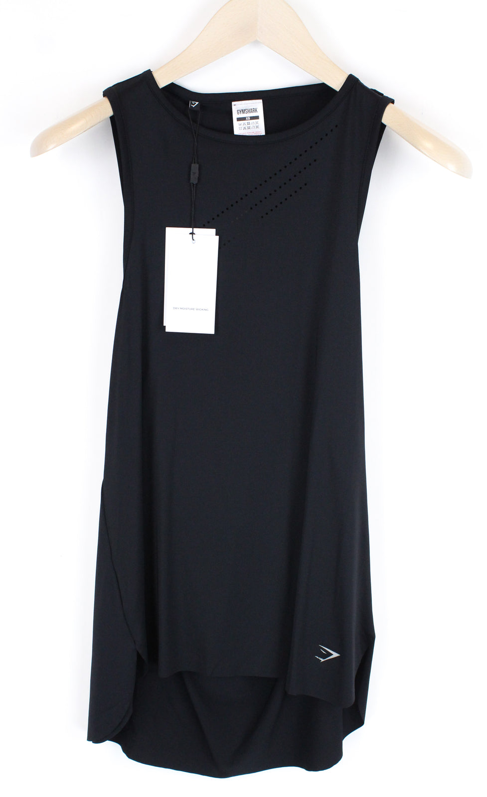 GYMSHARK moteriški sportiniai marškinėliai XS dydžio, lazeriu pjaustyti, kvėpuojantys, juodi, atviri, treniruočių marškinėliai. 