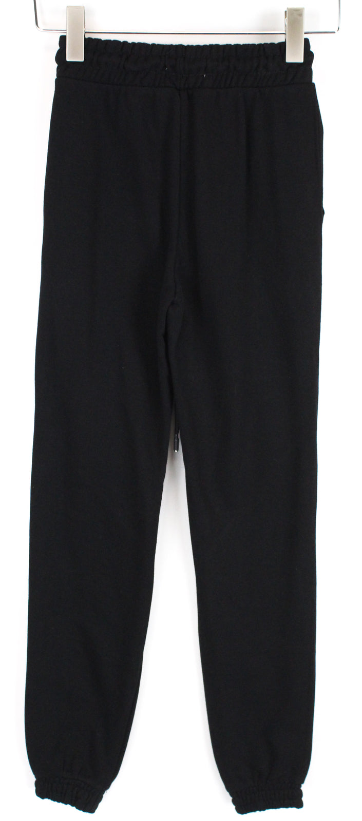 BERSHKA moteriškos sportinės kelnės XS, juodos, raišteliais surištos medvilnės mišinio kelnės, užtraukiamos 