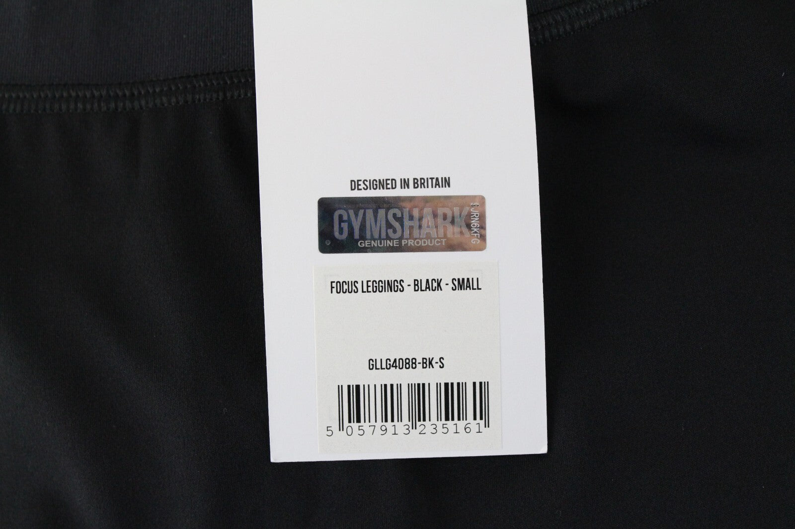 GYMSHARK moteriškos tamprės S dydžio su juodu juosmeniu ir tampriu „Focus Activewear“ logotipu 