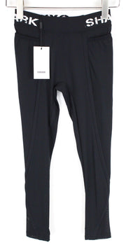 GYMSHARK moteriškos tamprės S juodos spalvos su „Legacy Fitness“ logotipu juosmens juosmeniui 