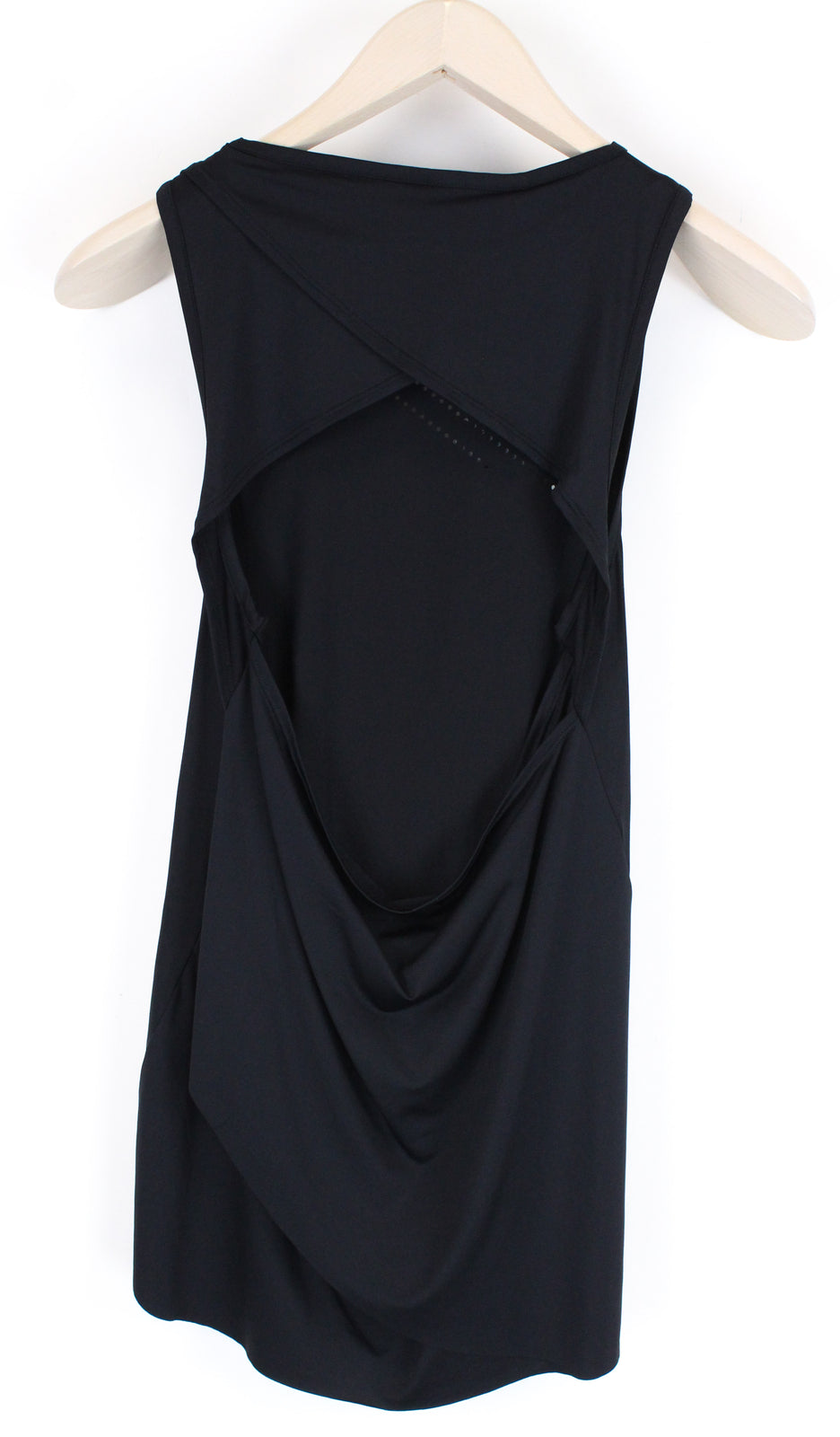 GYMSHARK Women Sport Top XS Training Workout Laser Cut Tank Black Breathable*