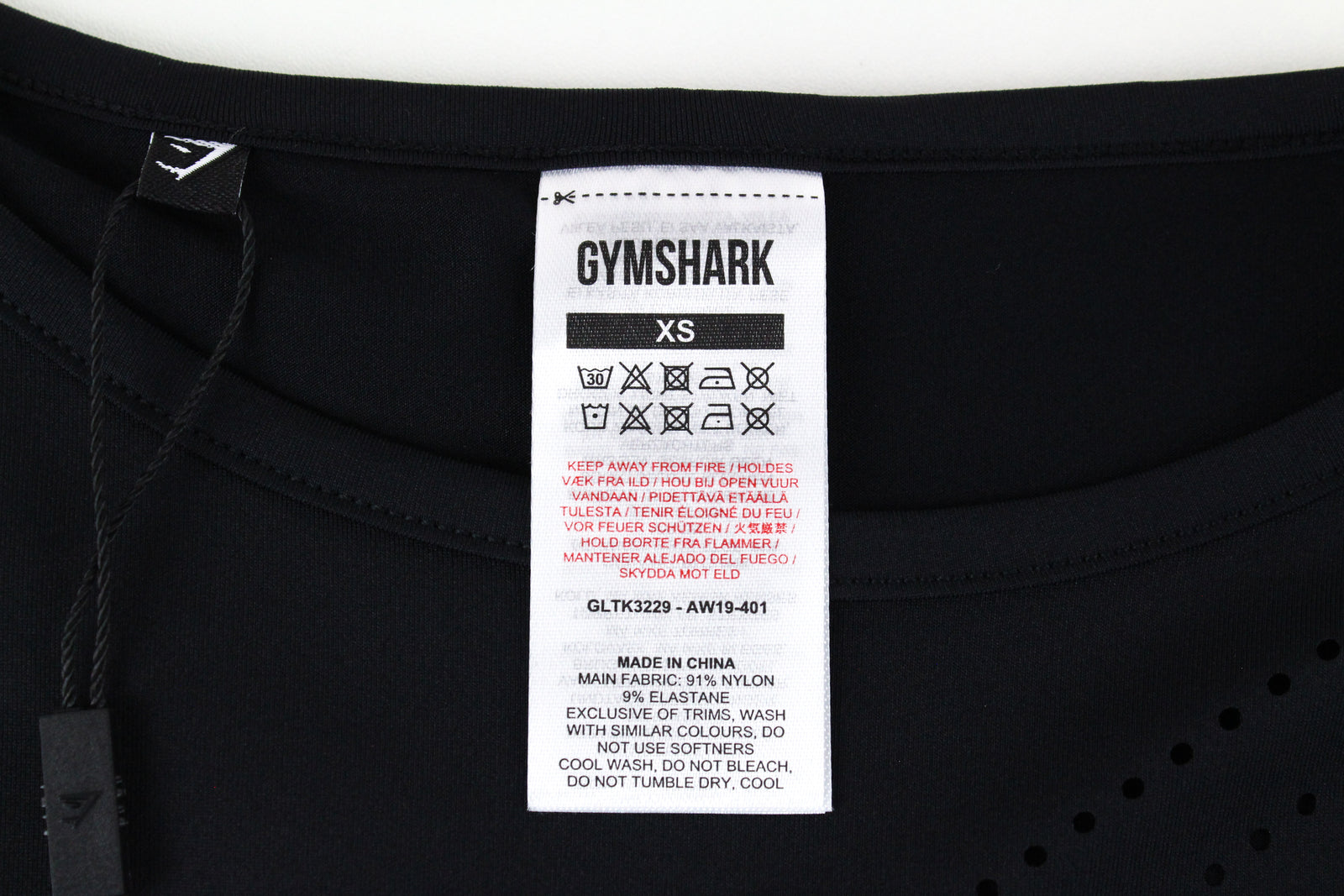 GYMSHARK Women Sport Top XS Training Workout Laser Cut Tank Black Breathable*