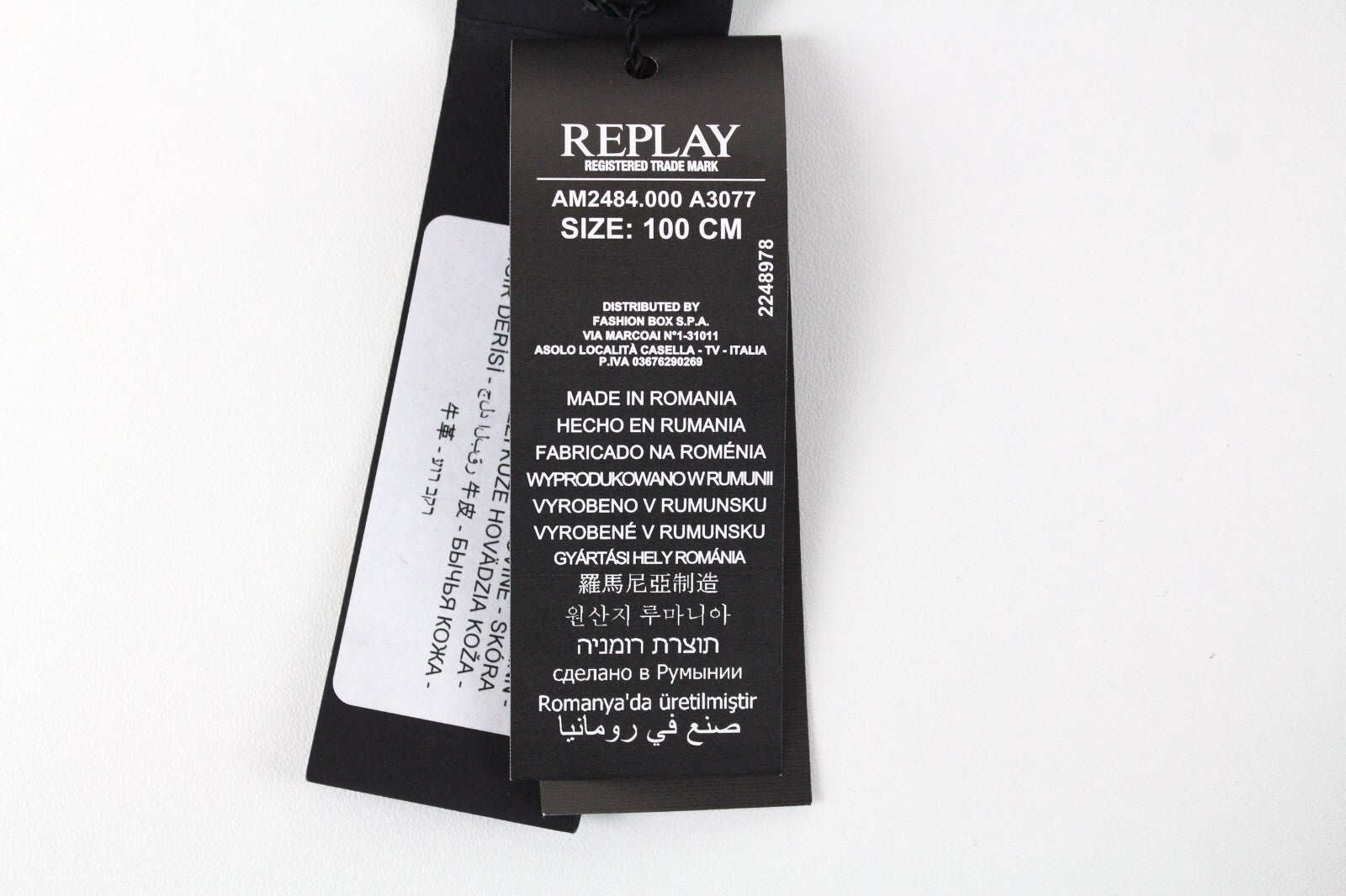 REPLAY vyriškas diržas 100 cm, rudas, vienspalvis, natūralios odos, su sagtimis, galvijos oda 