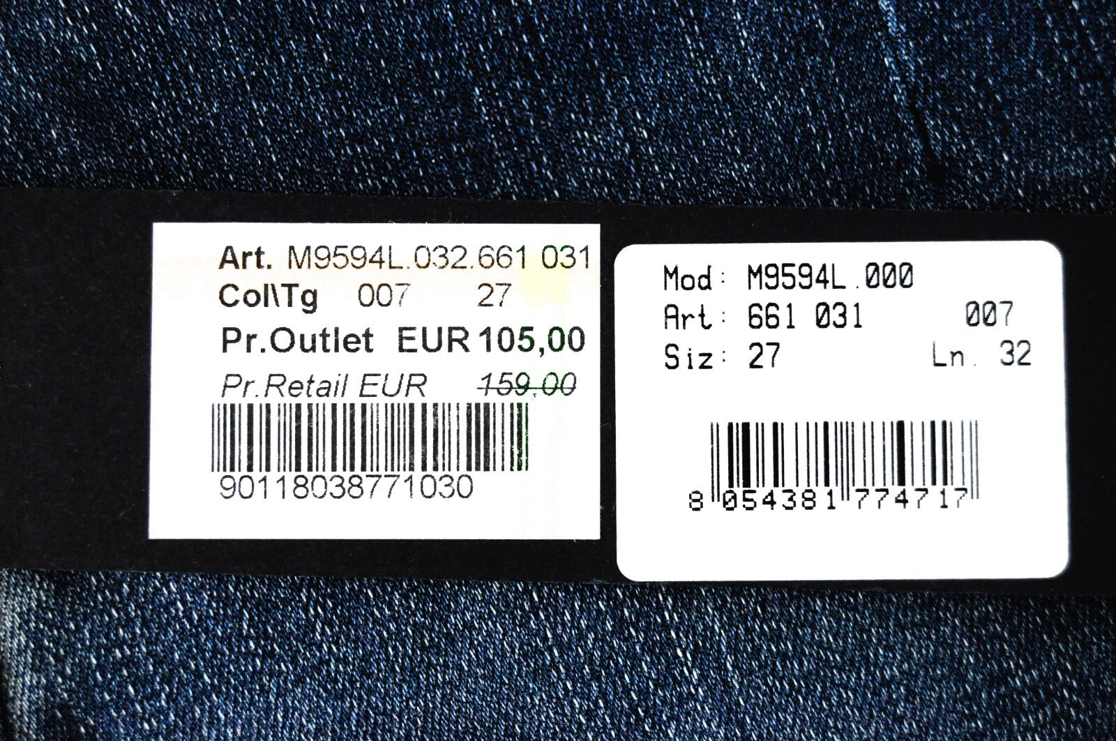 REPLAY Men Jeans W27/L32 Slim Fit Washed Cotton Chino Stretch Blue Lehoen