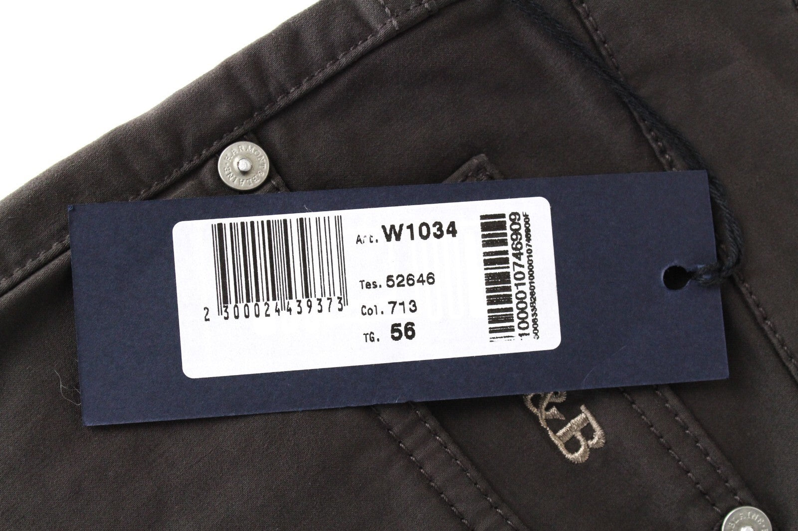 HARMONT & BLAINE Men Trousers 56 Brown Regular Fit Cotton Stretch Jean Style