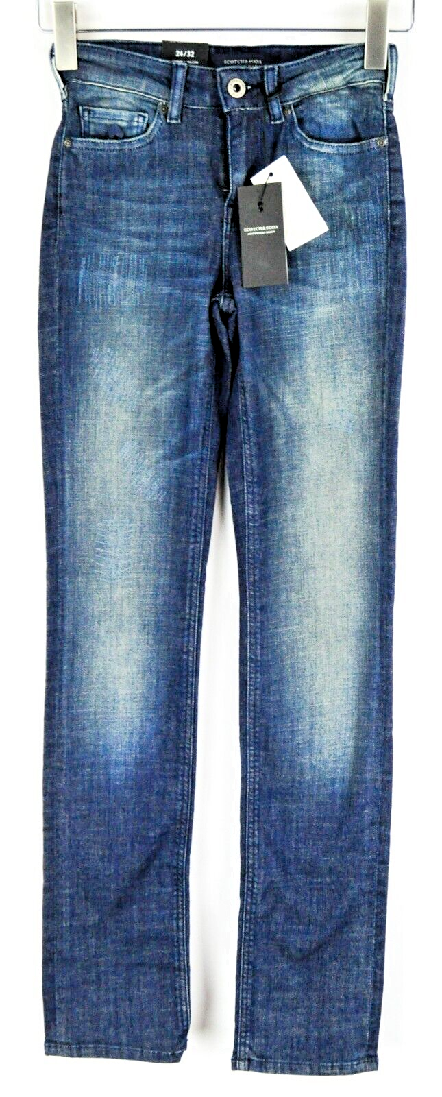 SCOTCH &amp; SODA moteriški džinsai W24/L32 Slim Stretch Supreme washed blue 